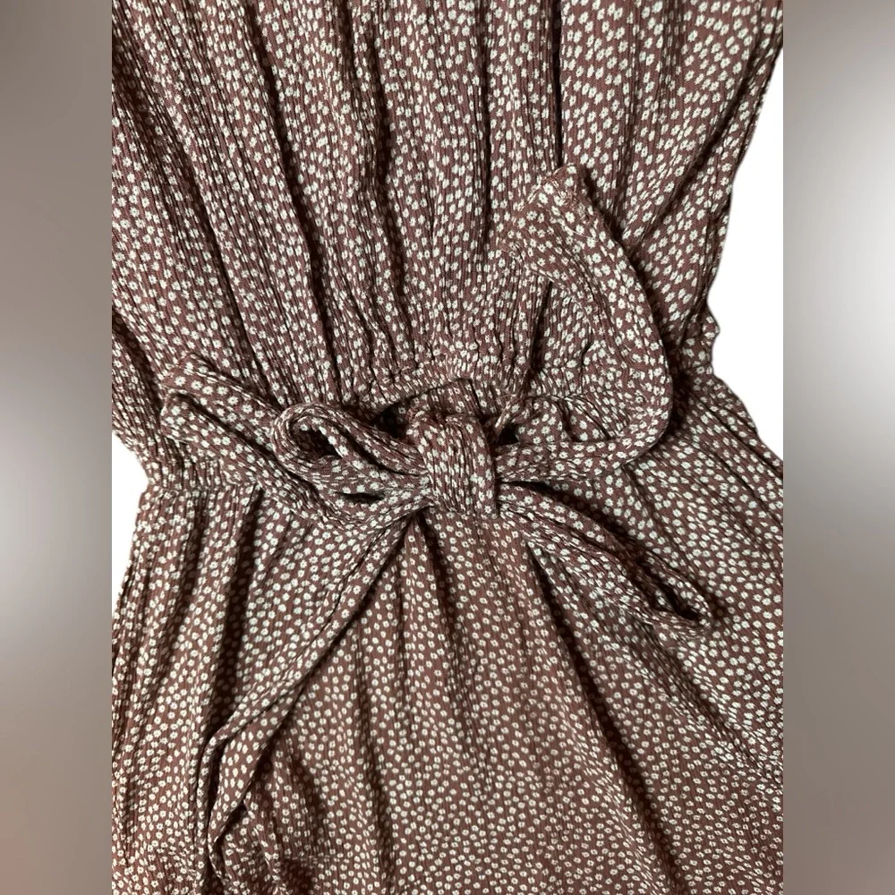 abercrombie and fitch red and white floral cut out maxi dress